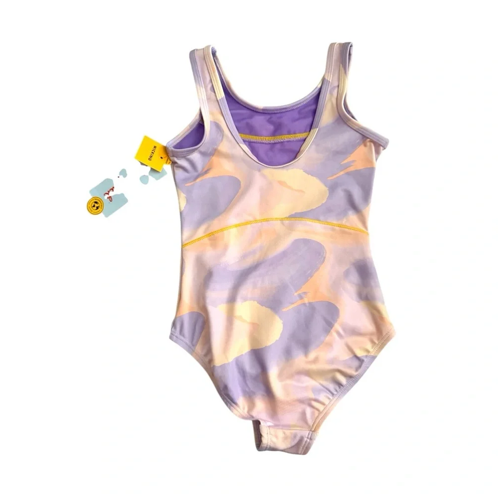 Girls' Gymnastics Swirl Pull-On Leotard - Cat & Jack™ Purple/Yellow. Size XS
